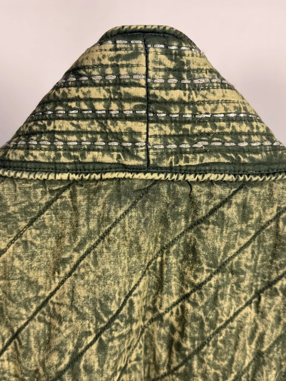 Free People x Llani Rare Quilted Oversized Vest in Olive Green Large NWT